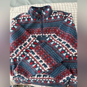 Chubbies Navy and Red Zip-Up Sweater